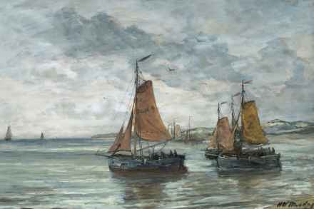 H.W. Mesdag, 'At anchor'.