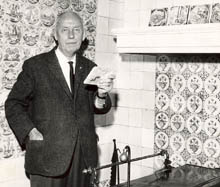 The architect G. Feenstra in his museum, about 1970.