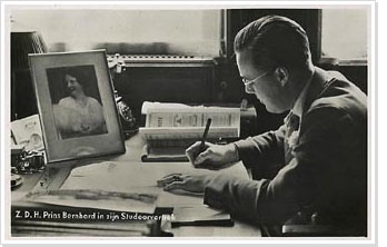 Prince Bernhard in his study, 1936